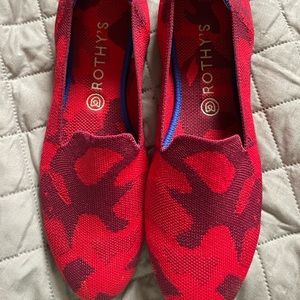 Rothy’s red camo loafers size 11